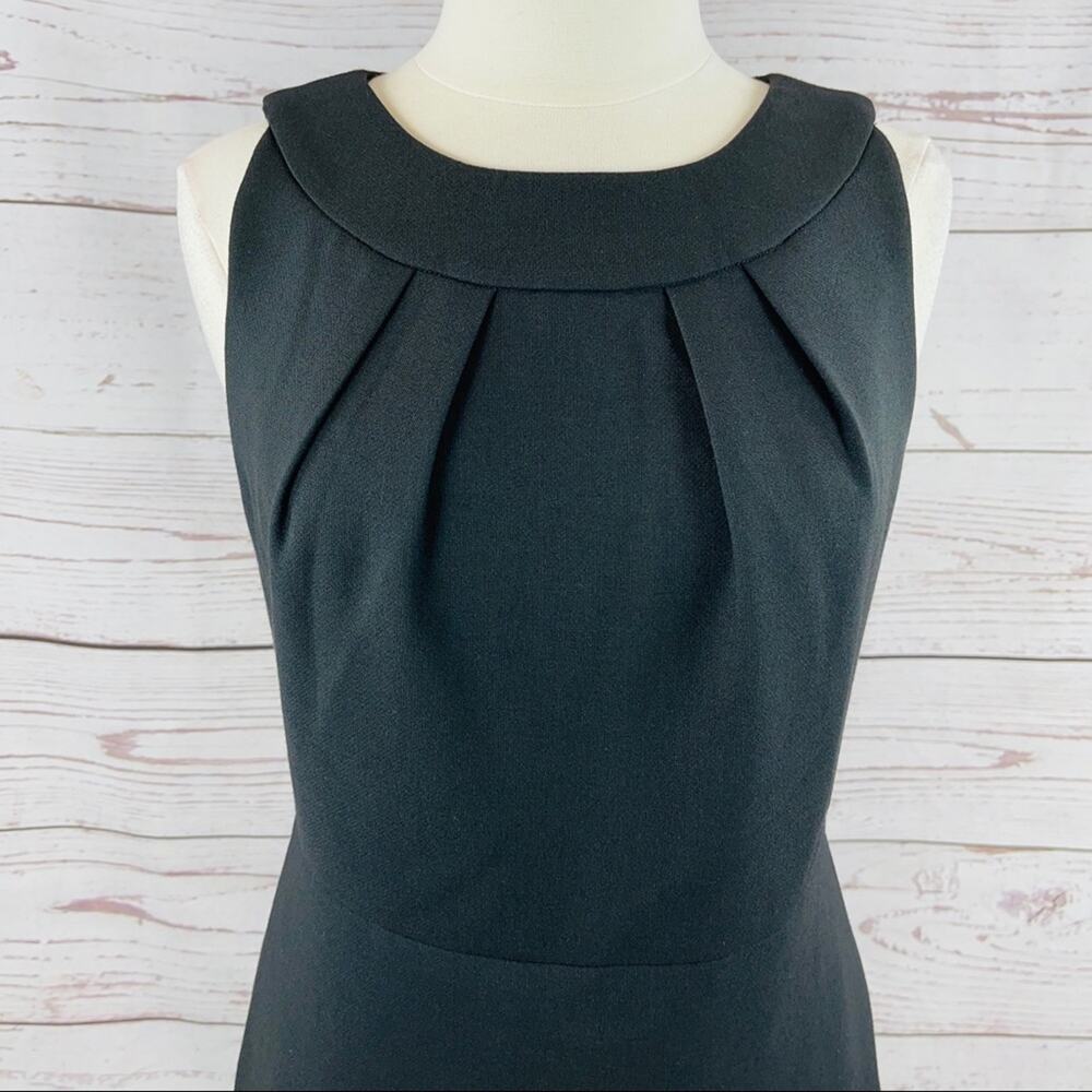 Talbots black wool sheath dress pleated bust classy - Picture 2 of 13